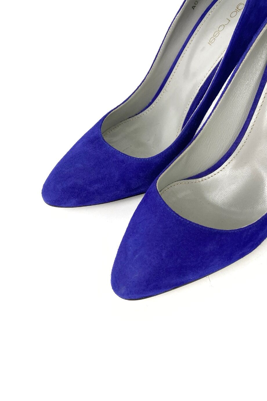 image 3 Замшевые туфли синего цвета на тонком каблуке