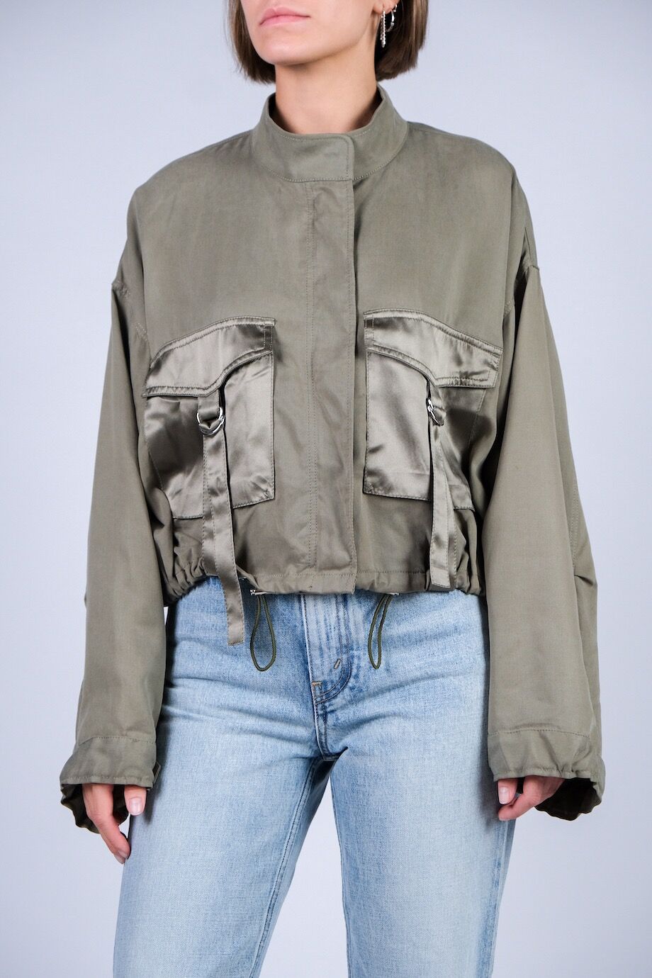 image 1 Куртка цвета хаки с накладными карманами