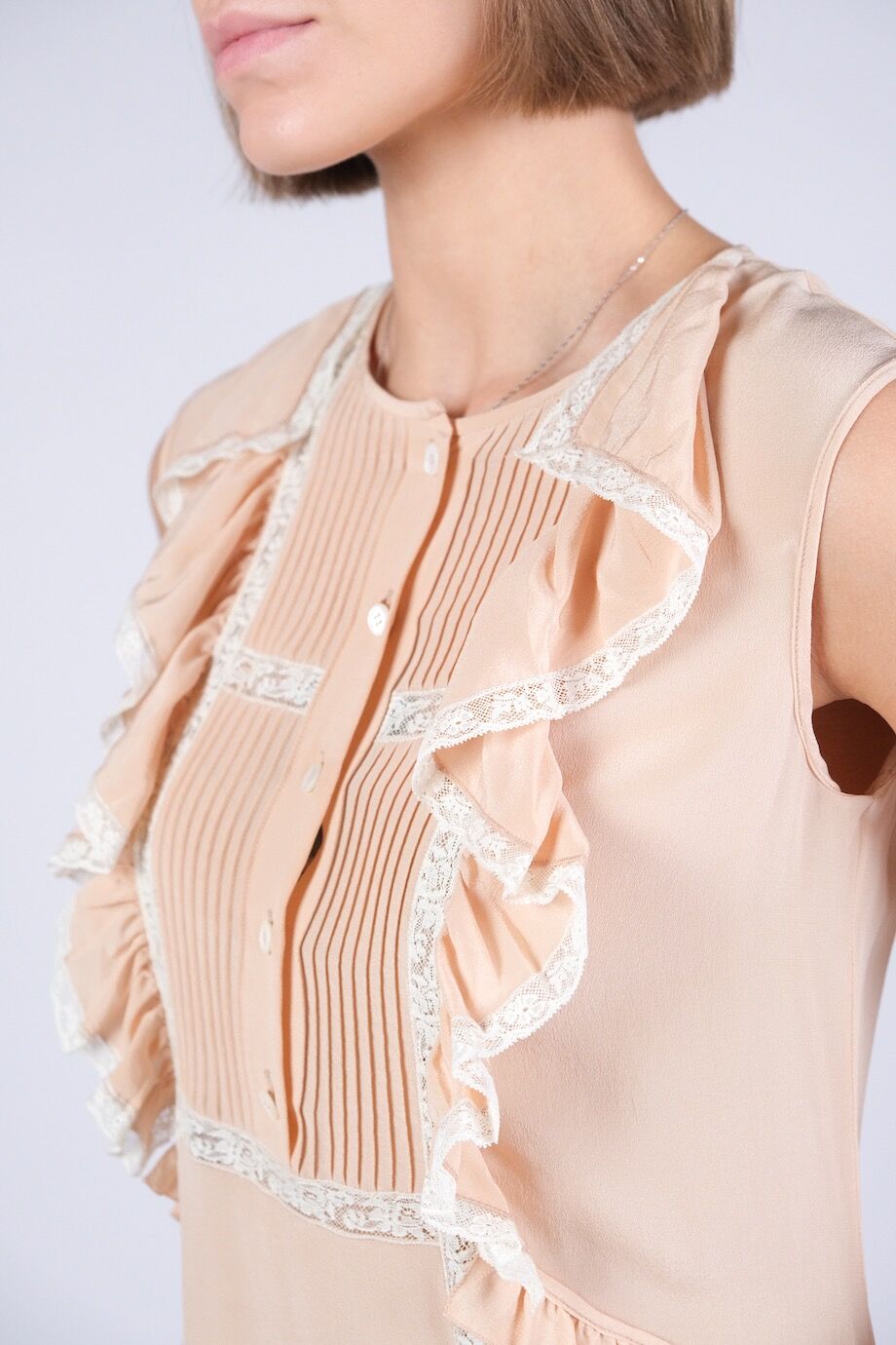 image 4 Платье персикового цвета с отделкой из кружева