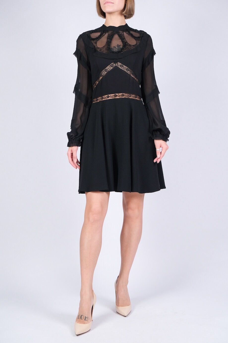image 1 Платье черного цвета с воланами и кружевом