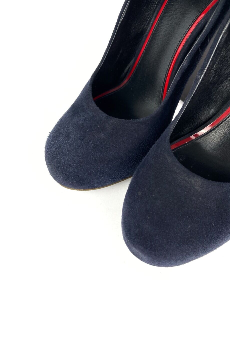 image 3 Замшевые туфли синего цвета с круглым носиком и ремешками