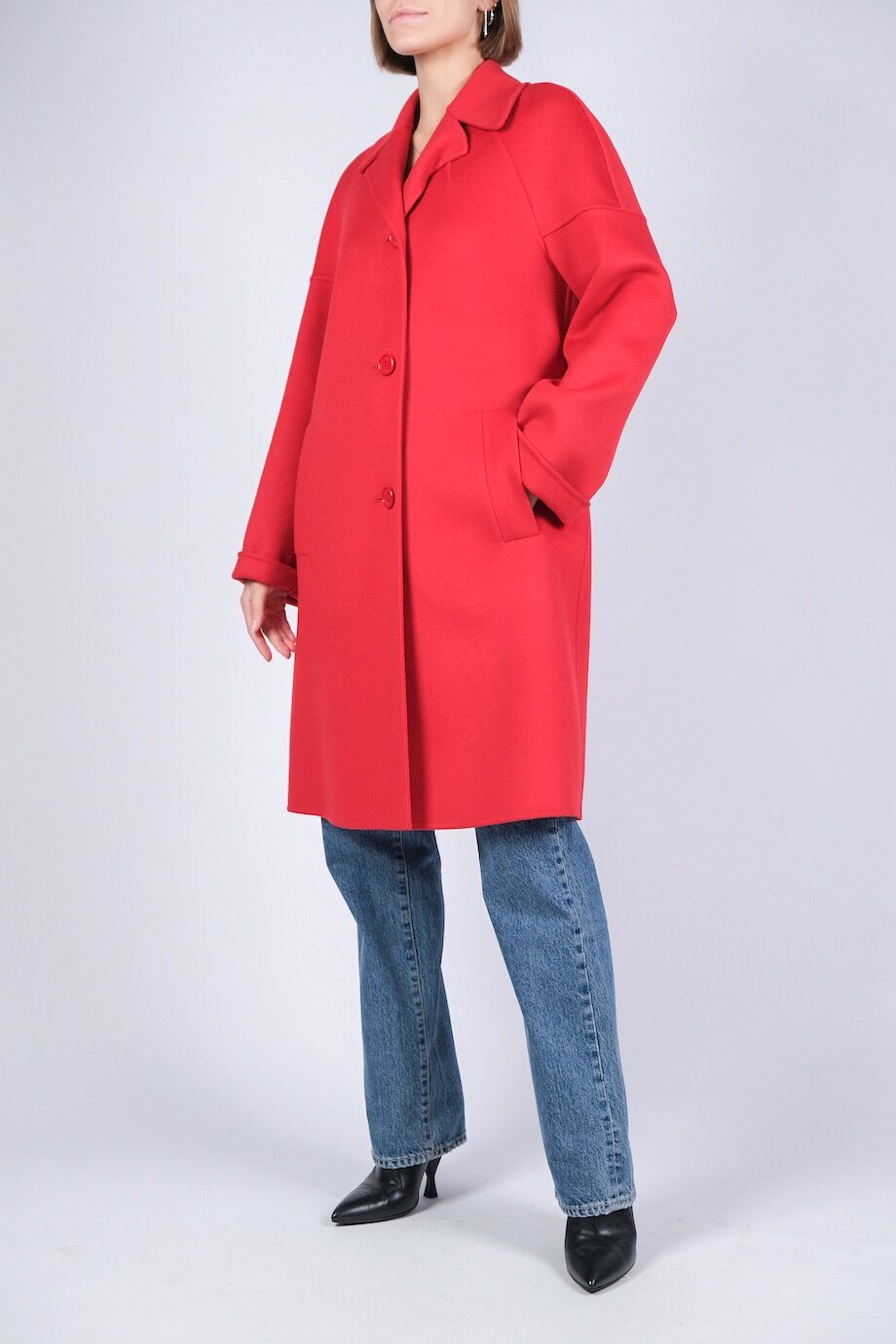 image 2 Пальто красного цвета