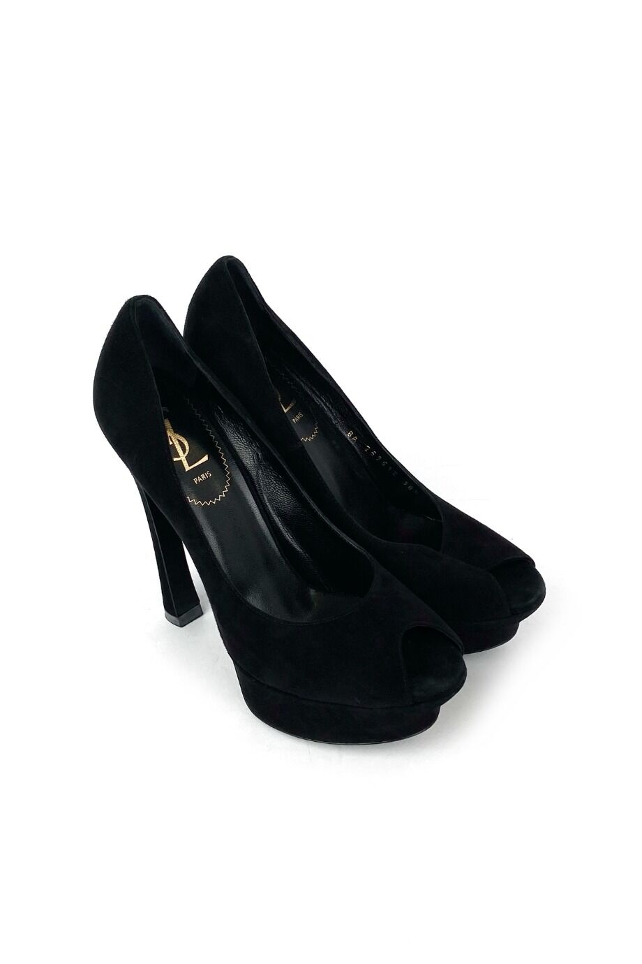 image 1 Замшевые туфли чёрного цвета с открытым носиком