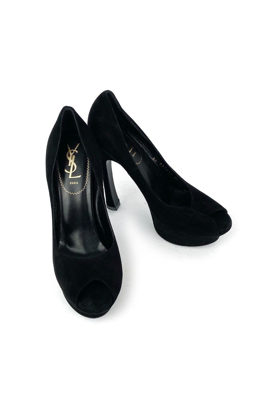 image 2 Замшевые туфли чёрного цвета с открытым носиком