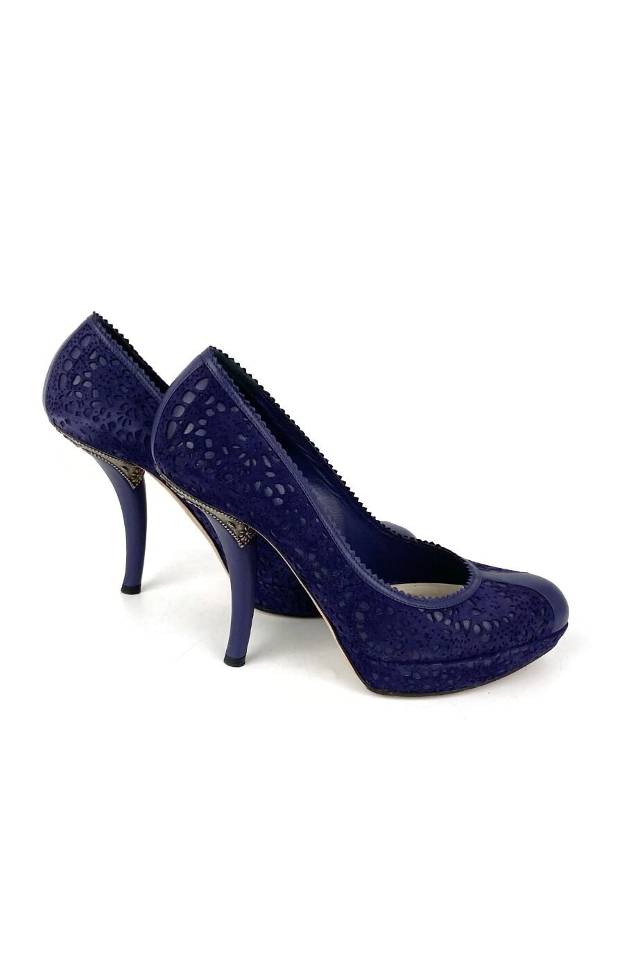 image 5 Туфли фиолетового цвета с изогнутым каблуком