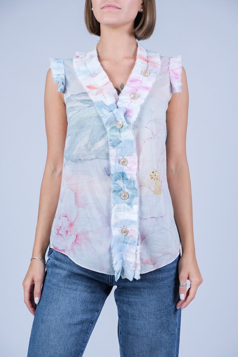 image 1 Блуза без рукавов с цветочным принтом