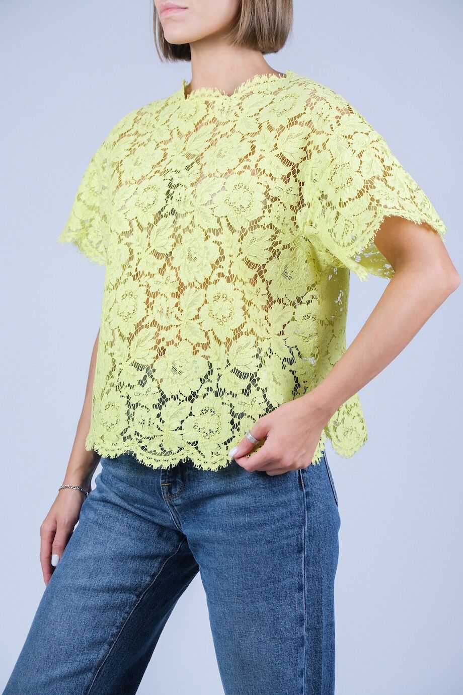 image 2 Кружевная блуза лимонного цвета