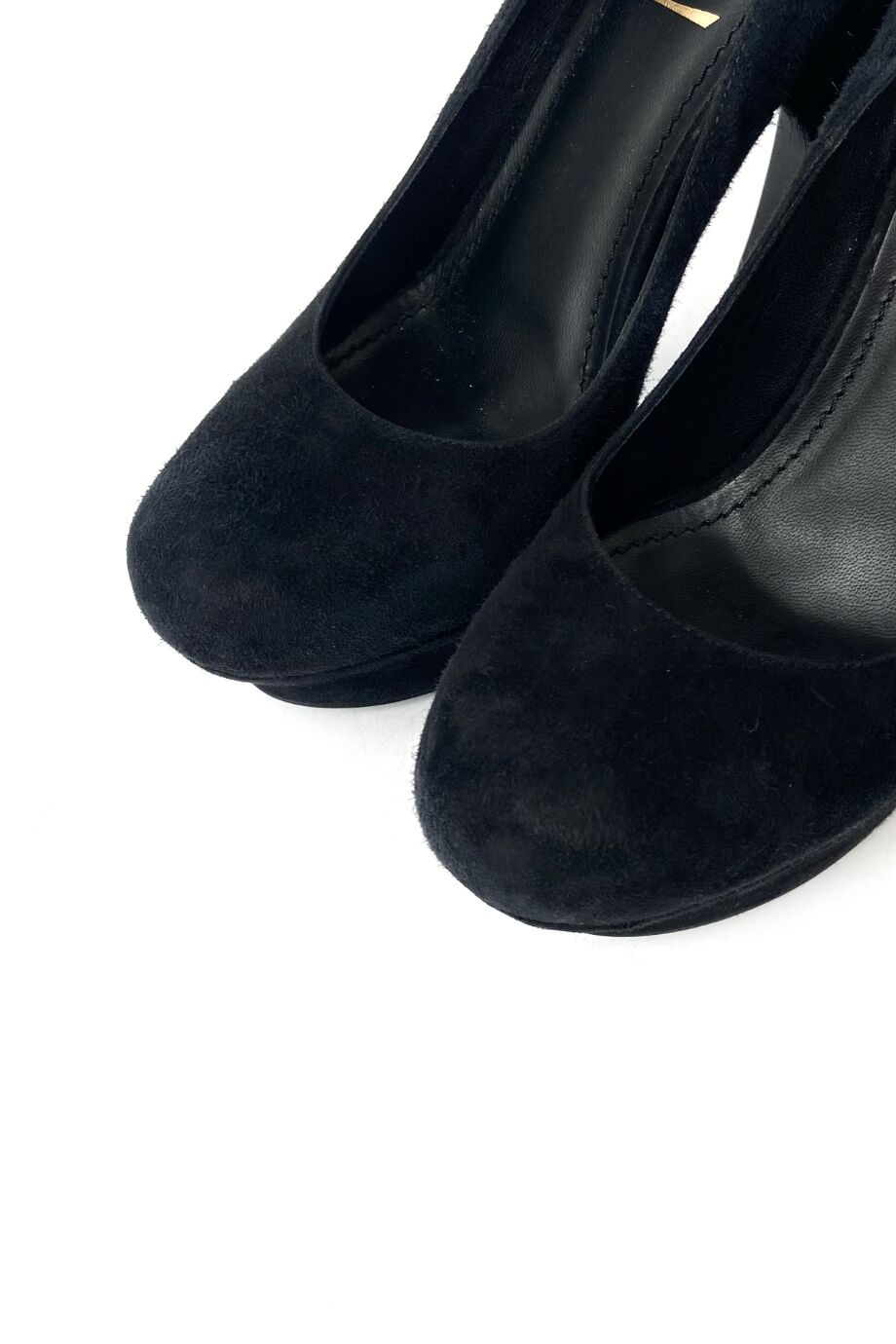 image 3 Замшевые туфли чёрного цвета с меховым декором