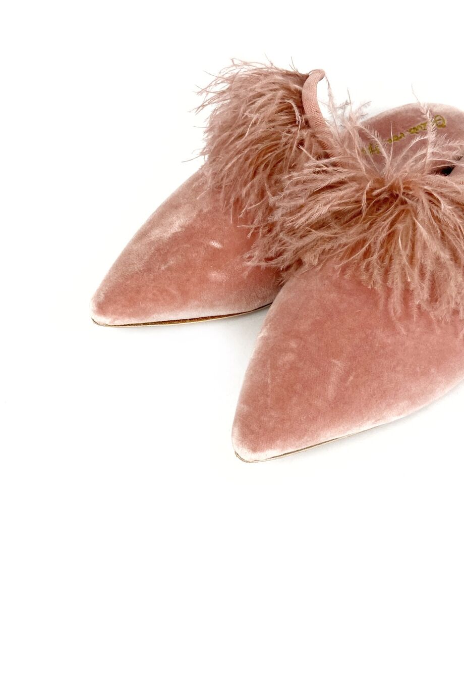 image 3 Велюровые мюли розового цвета с перьями