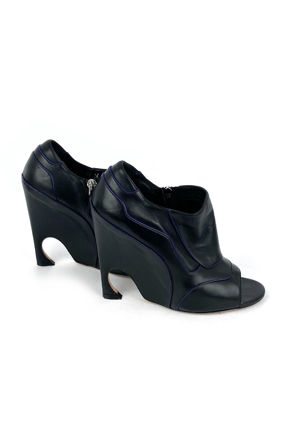 image 5 Ботильоны черного цвета с открытым носиком на фигурном каблуке