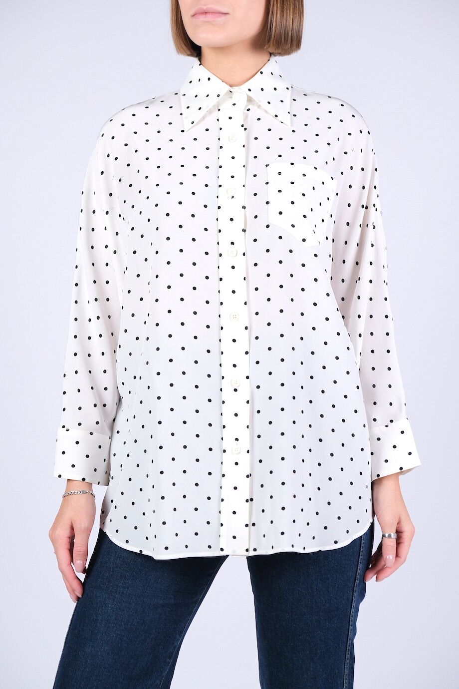 image 1 Блуза белого цвета в горошек