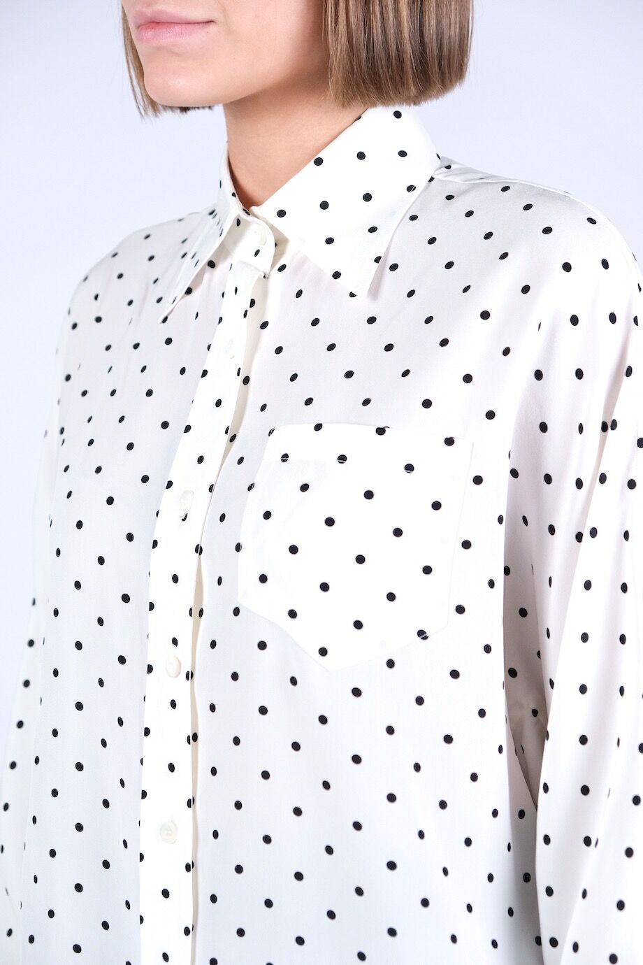 image 4 Блуза белого цвета в горошек