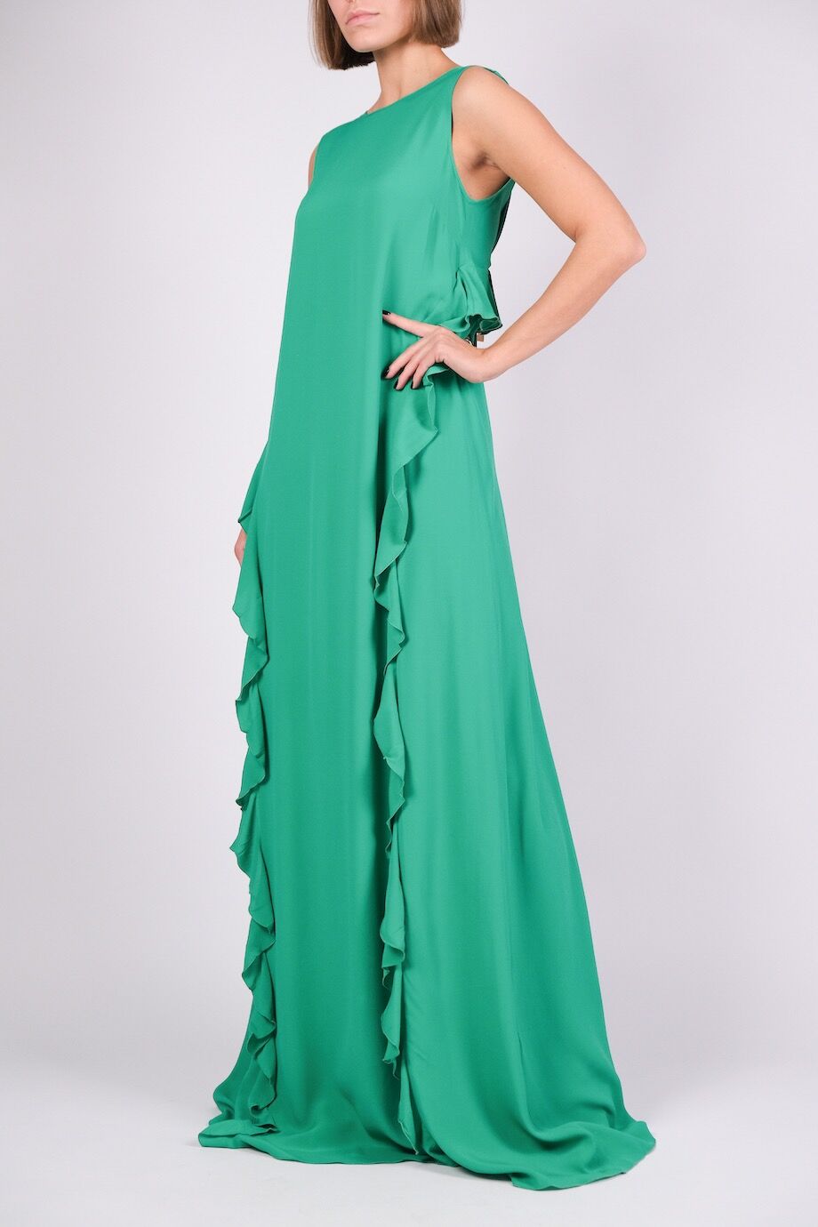 image 2 Платье в пол зелёного цвета