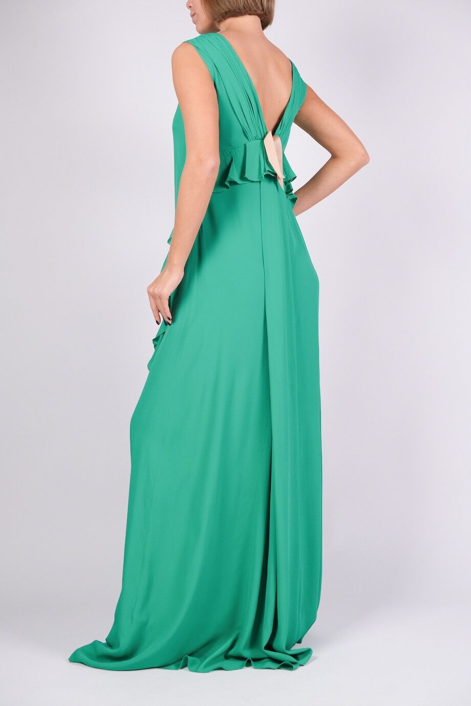 image 3 Платье в пол зелёного цвета