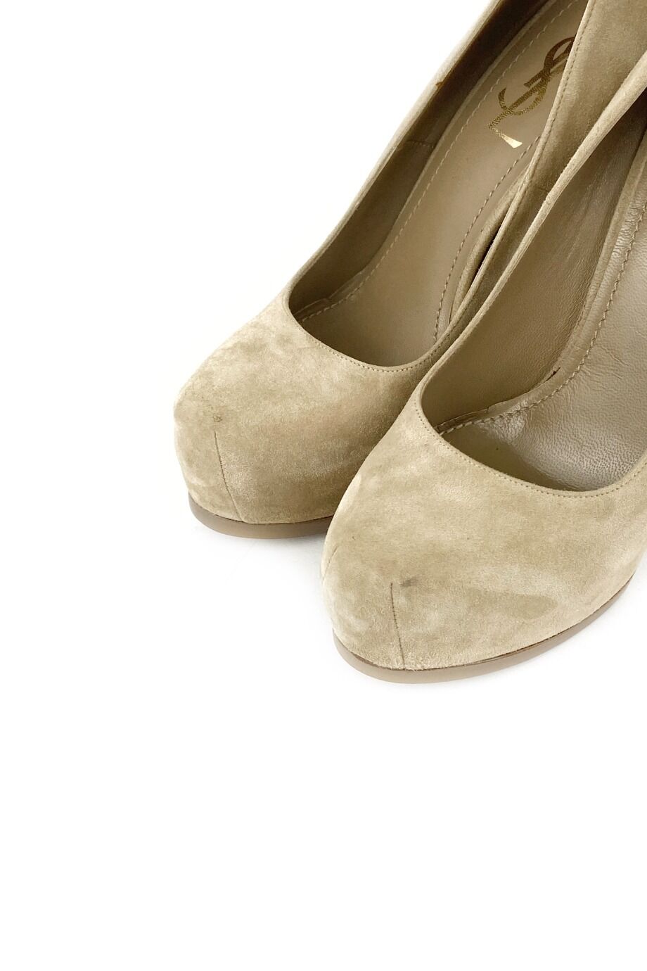 image 3 Замшевые туфли бежевого цвета с круглым носом