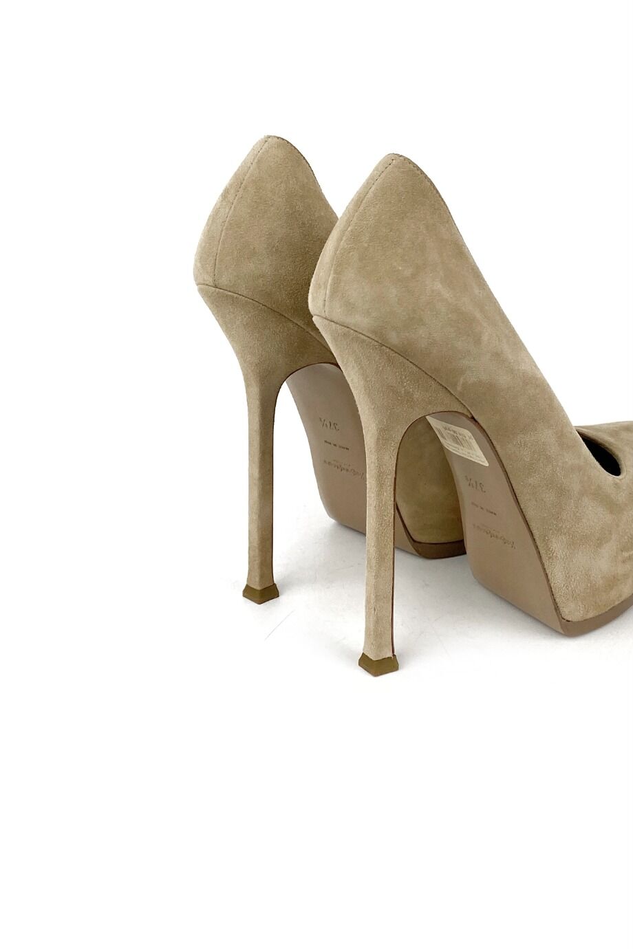 image 4 Замшевые туфли бежевого цвета с круглым носом