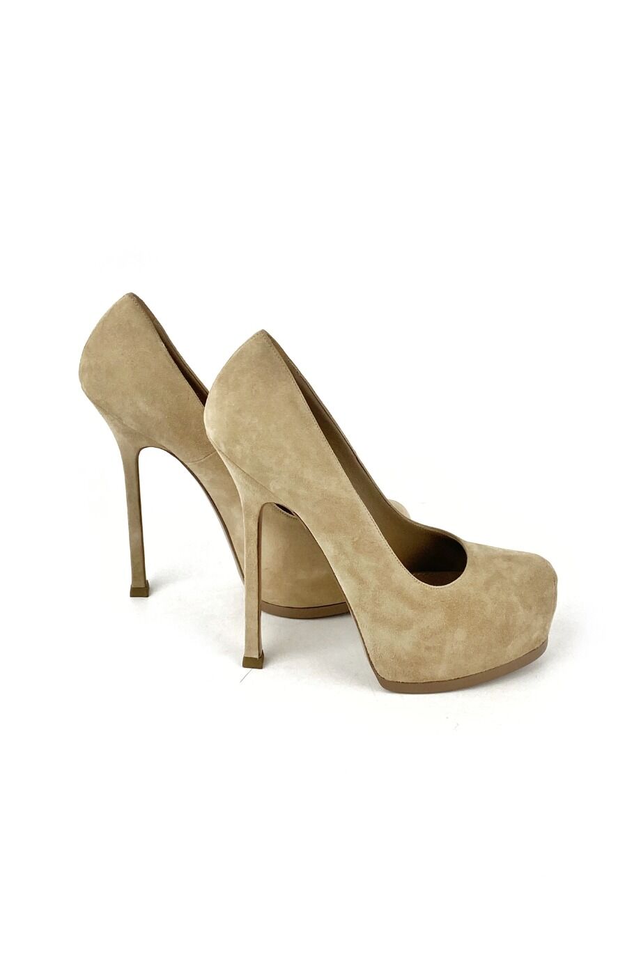 image 5 Замшевые туфли бежевого цвета с круглым носом