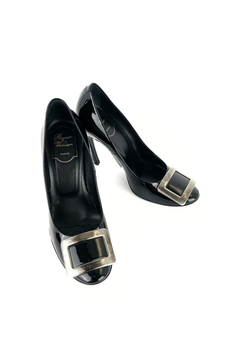 image 2 Лаковые туфли черного цвета с квадратным носиком и пряжкой