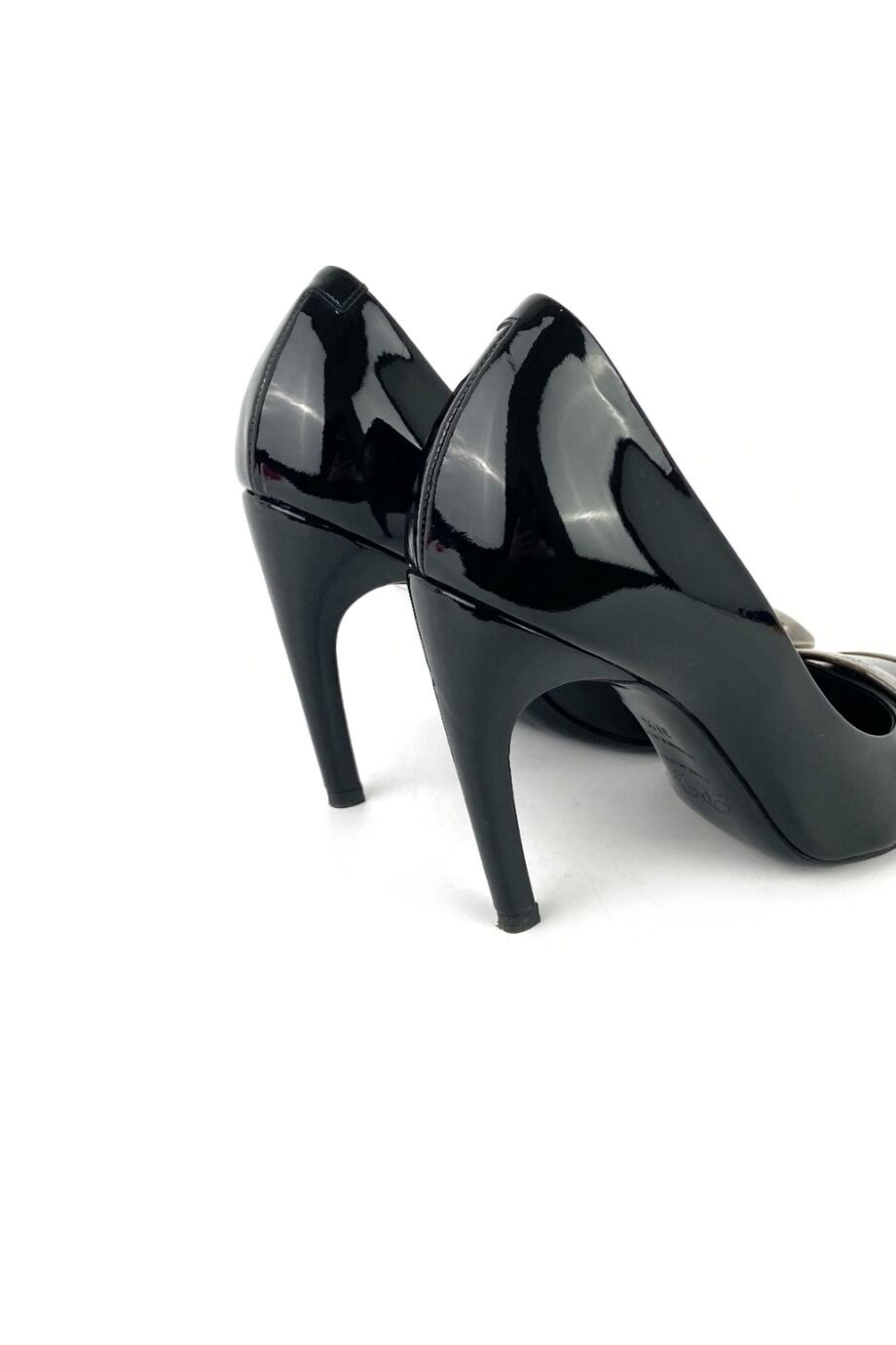 image 4 Лаковые туфли черного цвета с квадратным носиком и пряжкой
