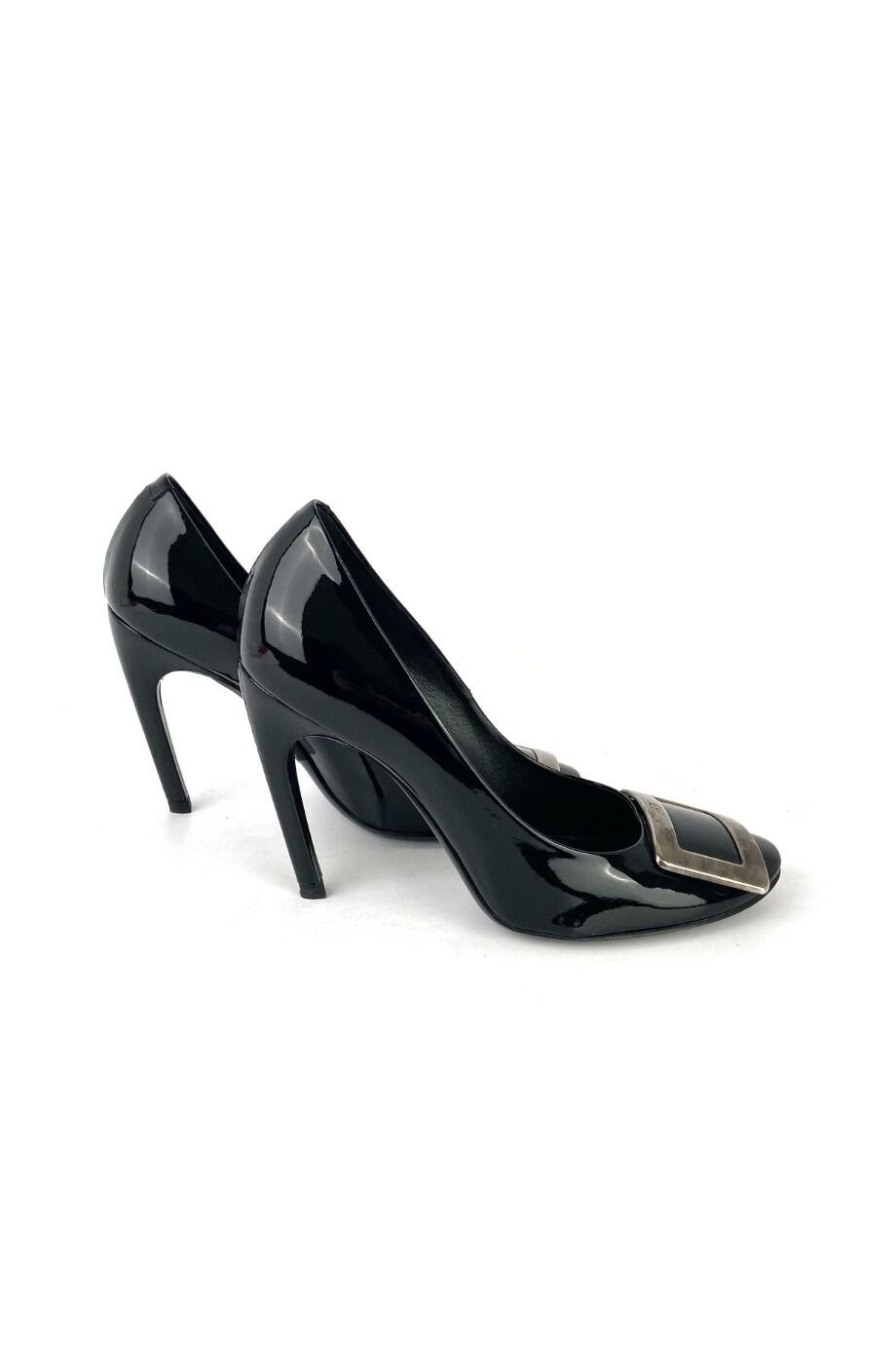 image 5 Лаковые туфли черного цвета с квадратным носиком и пряжкой