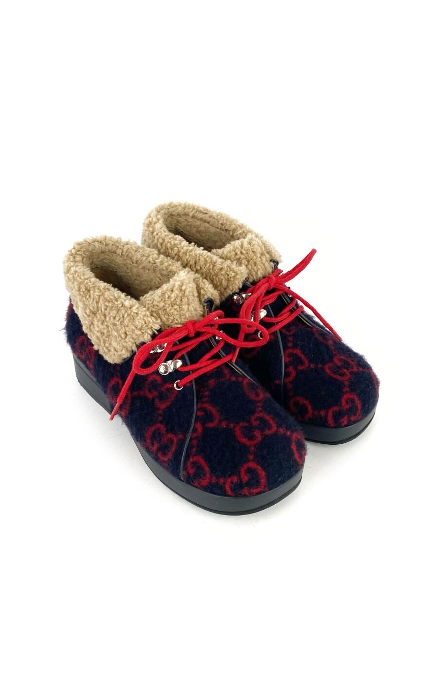 image 1 Детские ботинки из текстиля на меху в монограмму