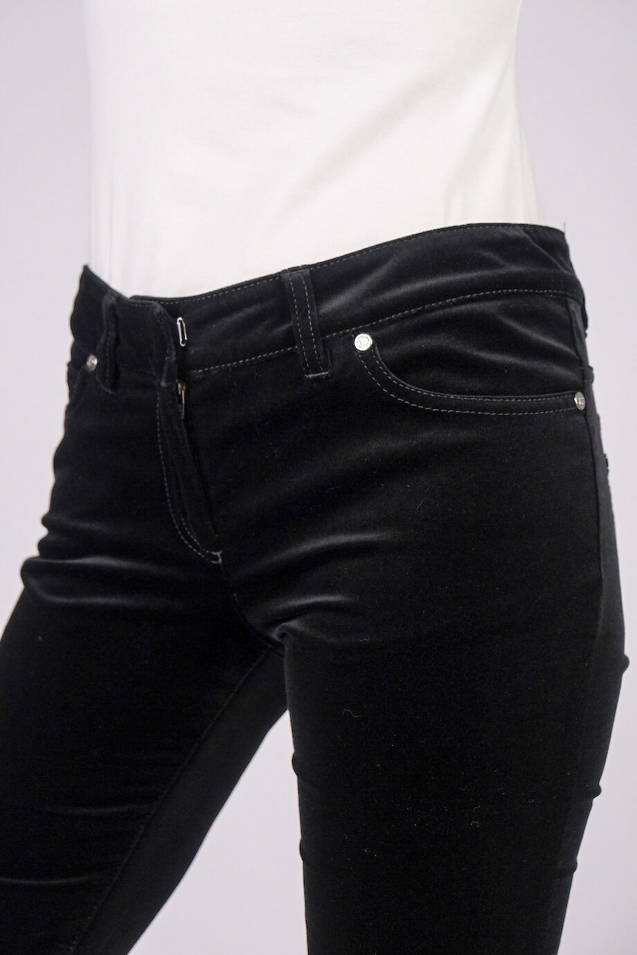 image 5 Бархатные брюки черного цвета