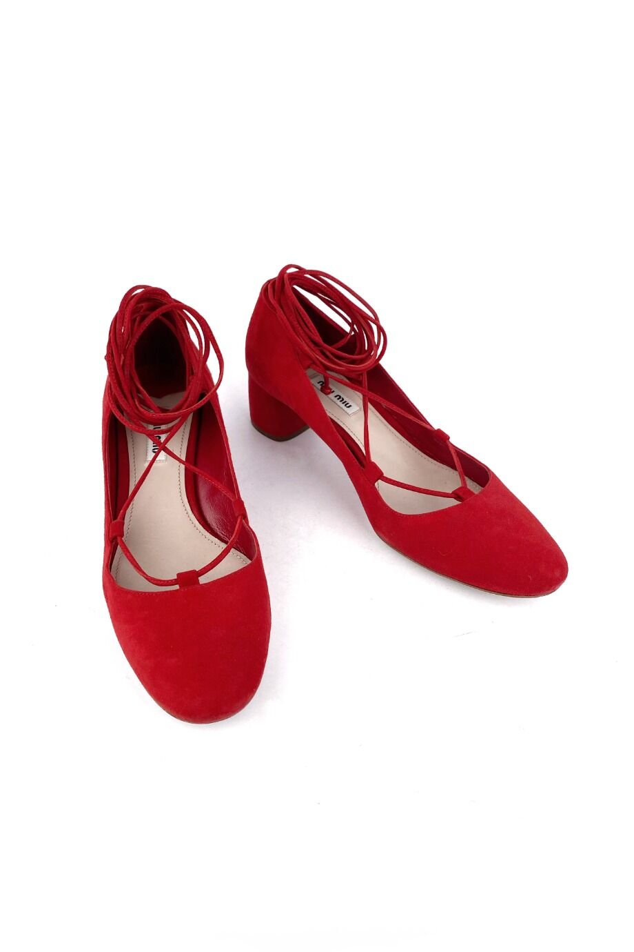 image 2 Замшевые туфли красного цвета на завязках