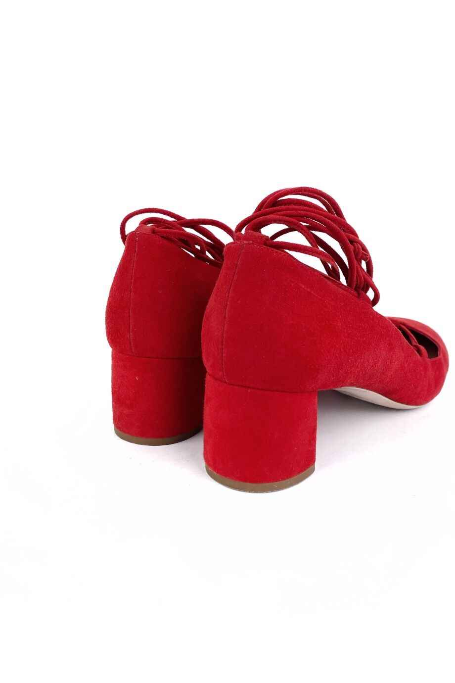 image 4 Замшевые туфли красного цвета на завязках