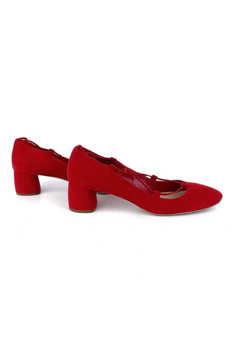 image 5 Замшевые туфли красного цвета на завязках