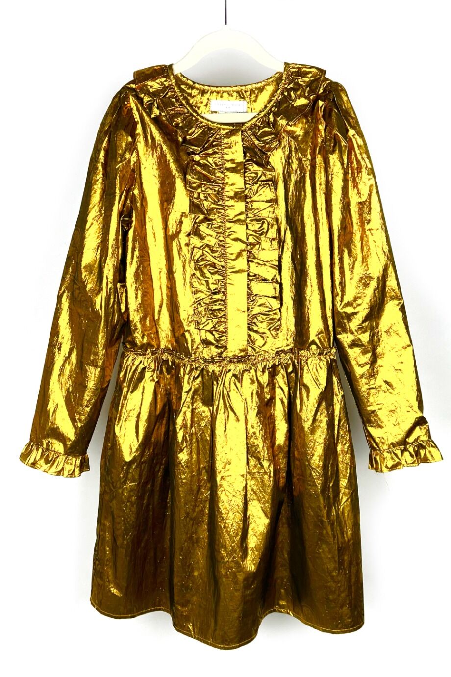 image 1 Детское платье золотого цвета с длинным рукавом