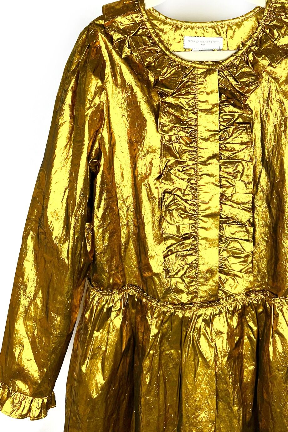 image 2 Детское платье золотого цвета с длинным рукавом