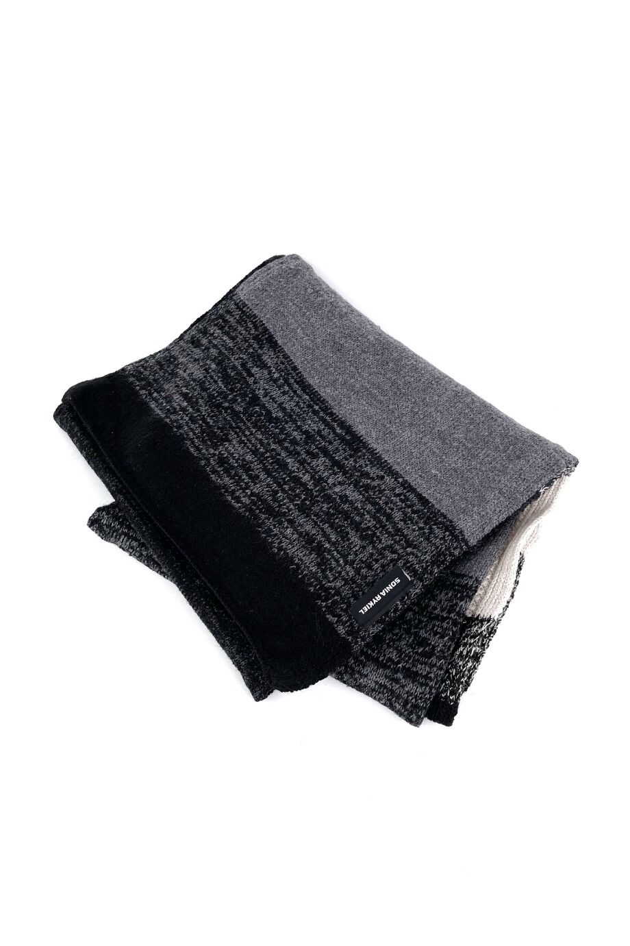 image 1 Вязаный шарф черно-серой расцветки