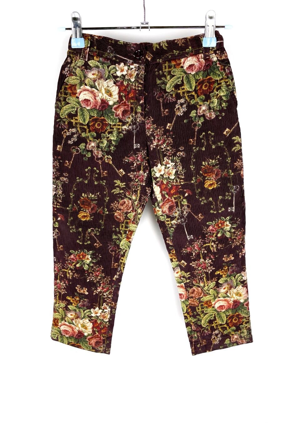 image 1 Детские вельветовые  брюки с цветочным принтом