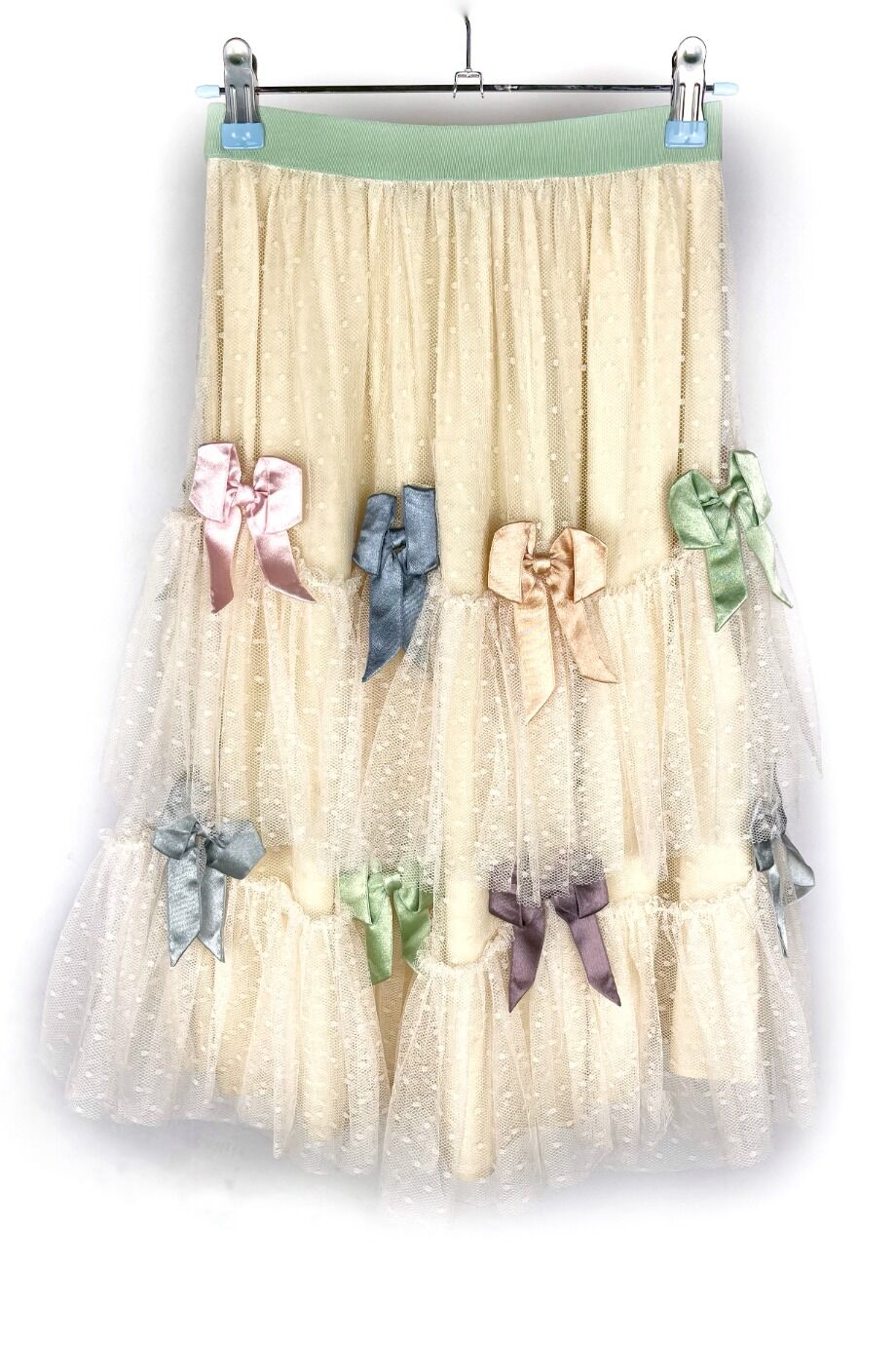 image 3 Детская юбка из сетки с цветными бантиками