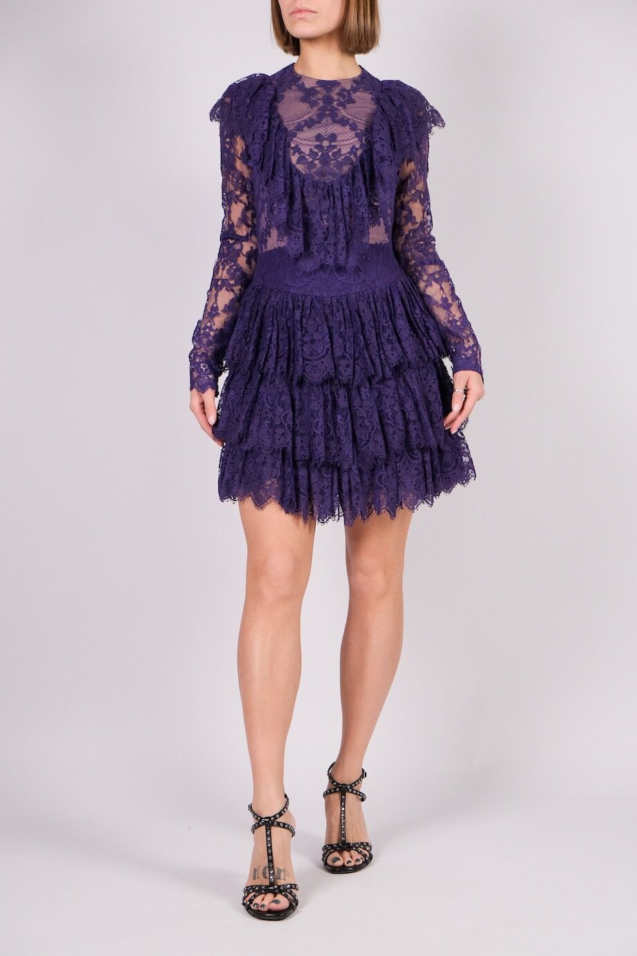 image 1 Платье из кружева фиолетового цвета