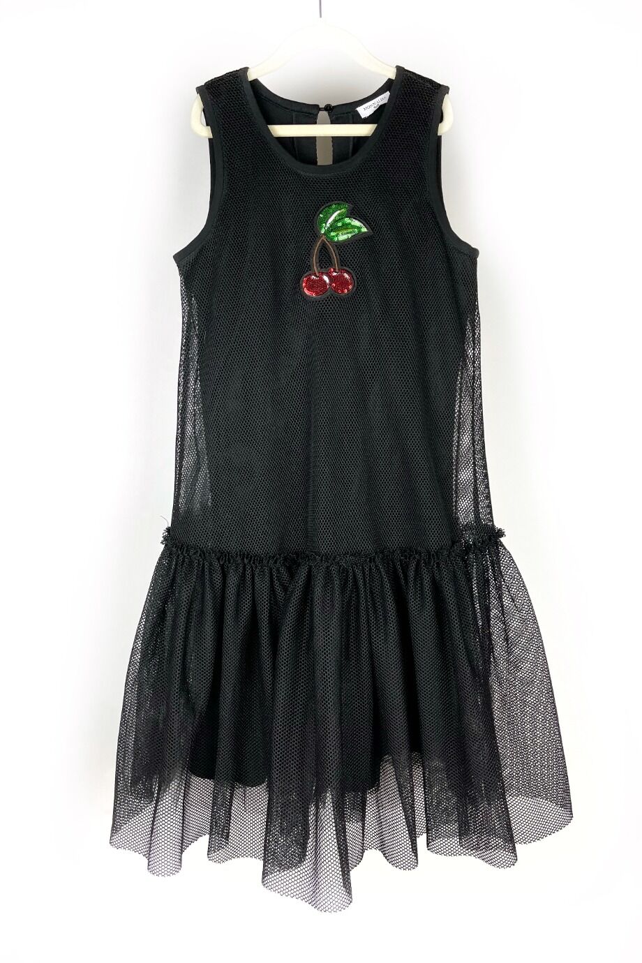 image 1 Детское платье из черной сетки с аппликацией