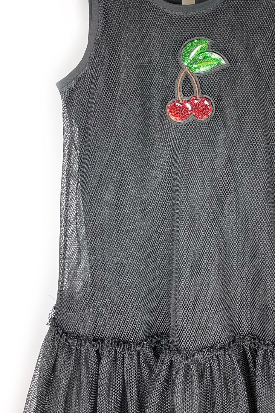 image 2 Детское платье из черной сетки с аппликацией