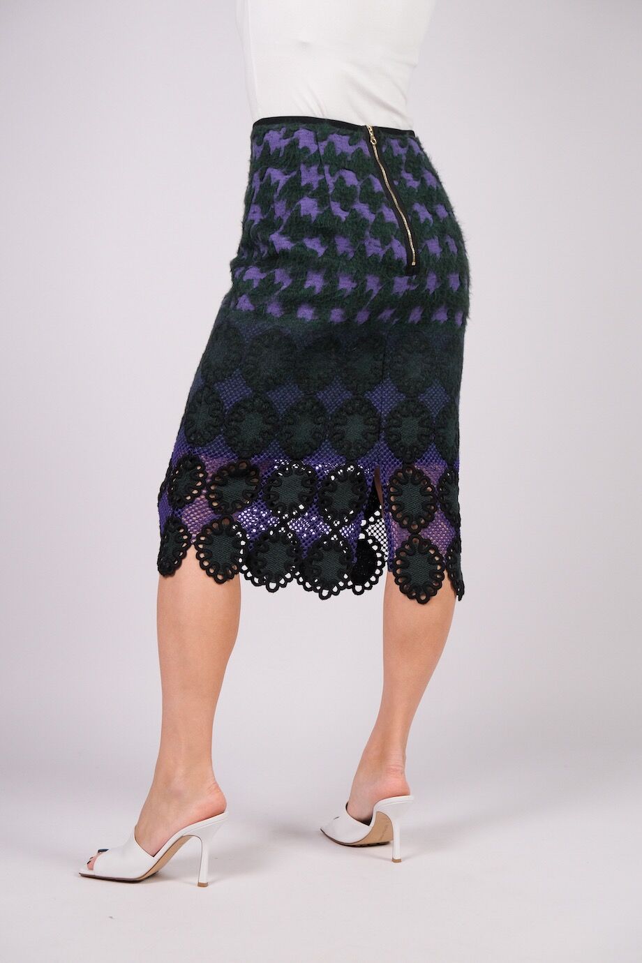 image 4 Комбинированная юбка ниже колена