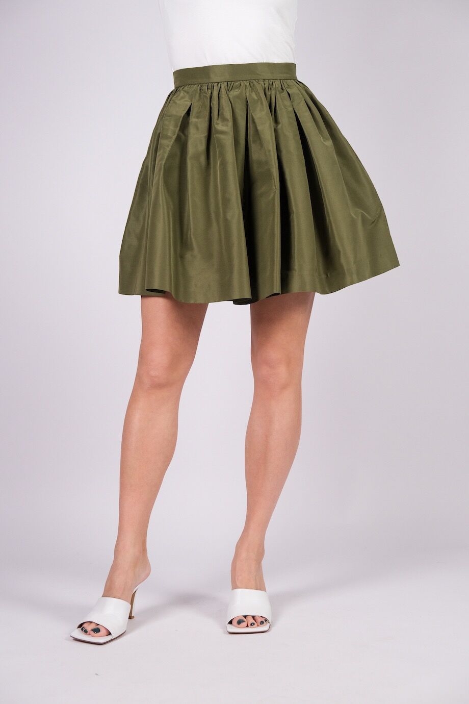image 2 Шелковая юбка пышного кроя выше колена