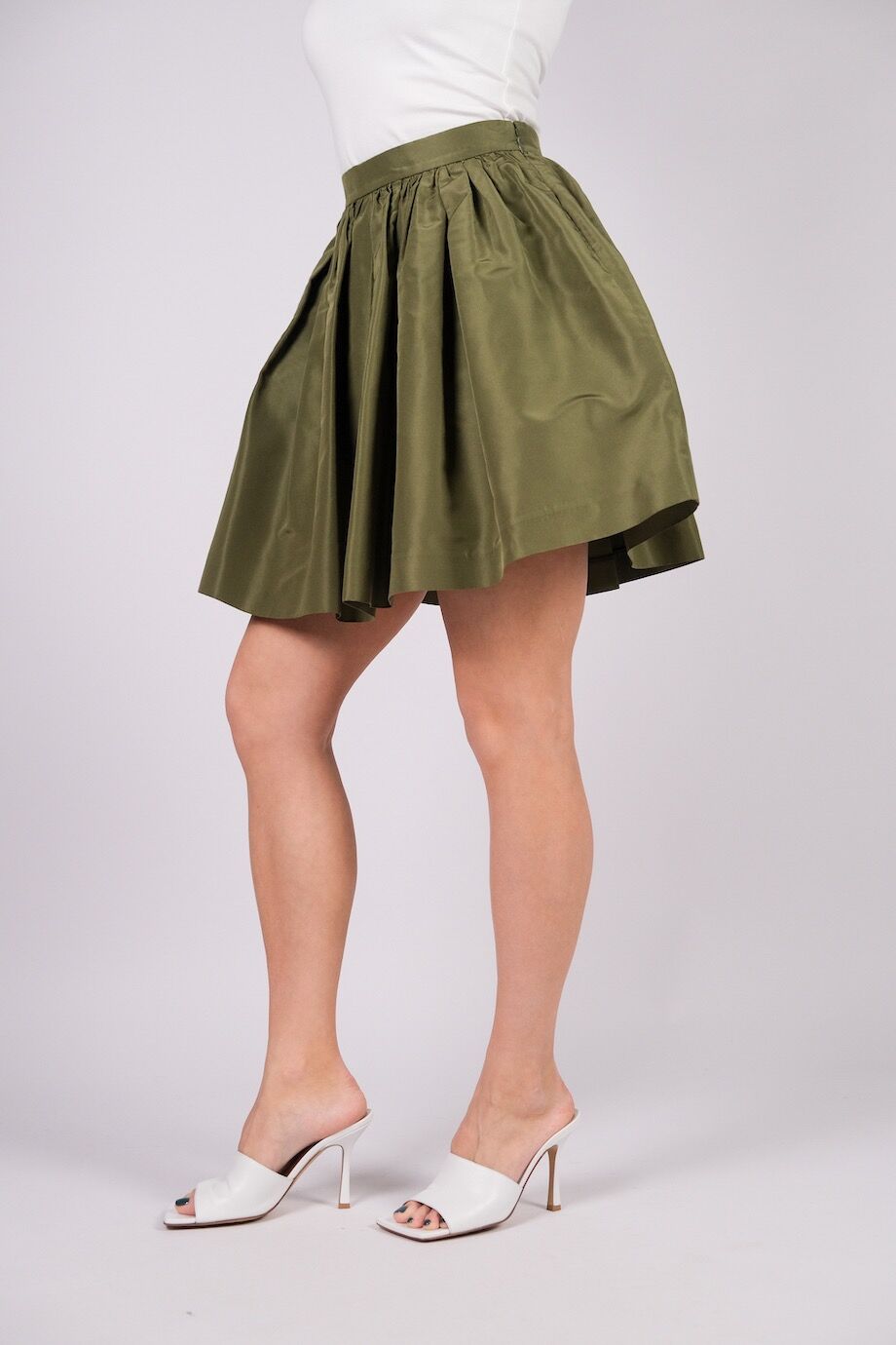image 3 Шелковая юбка пышного кроя выше колена