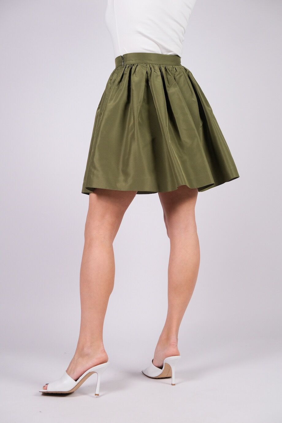 image 4 Шелковая юбка пышного кроя выше колена