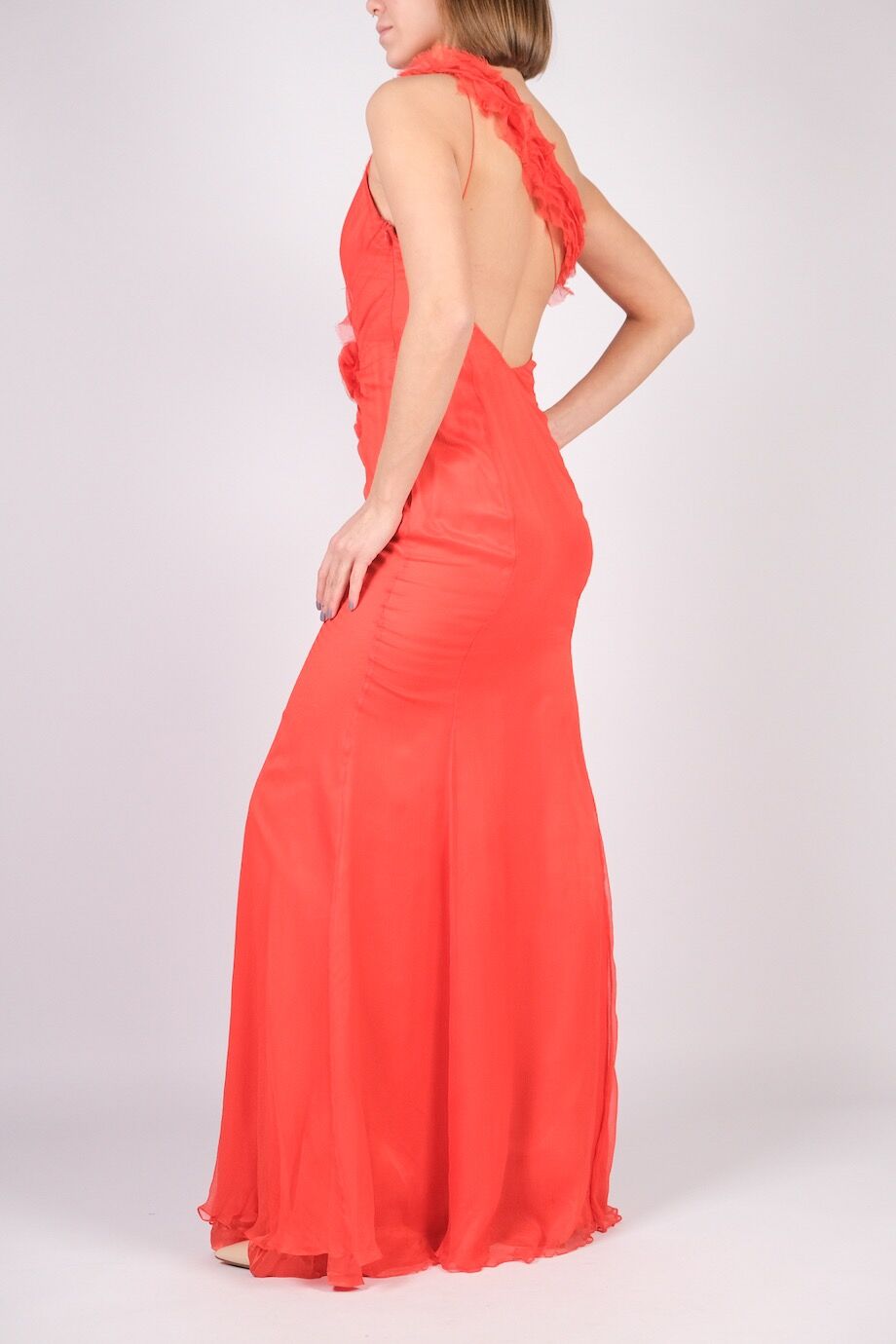 image 3 Платье в пол красного цвета с открытой спиной