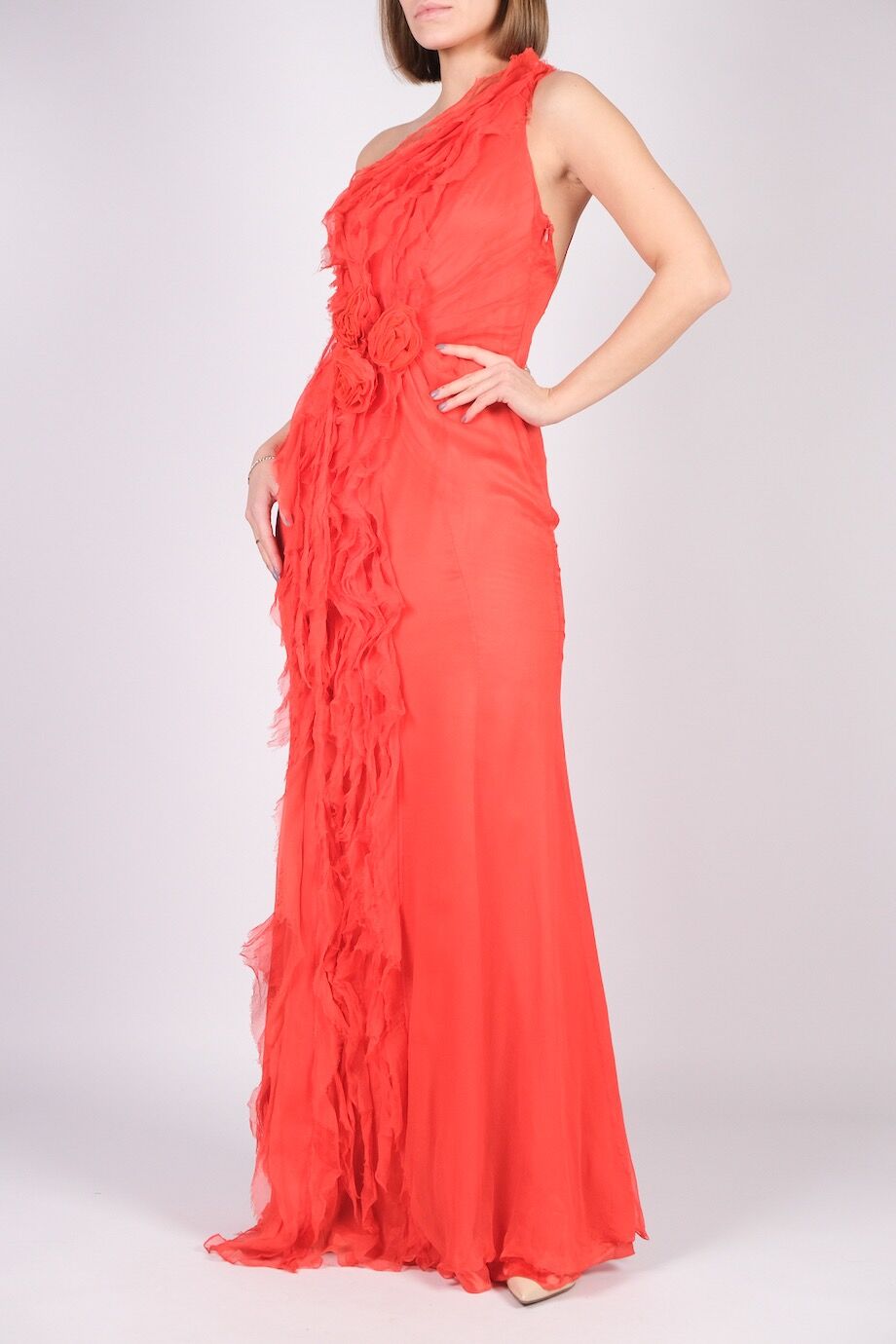 image 2 Платье в пол красного цвета с открытой спиной