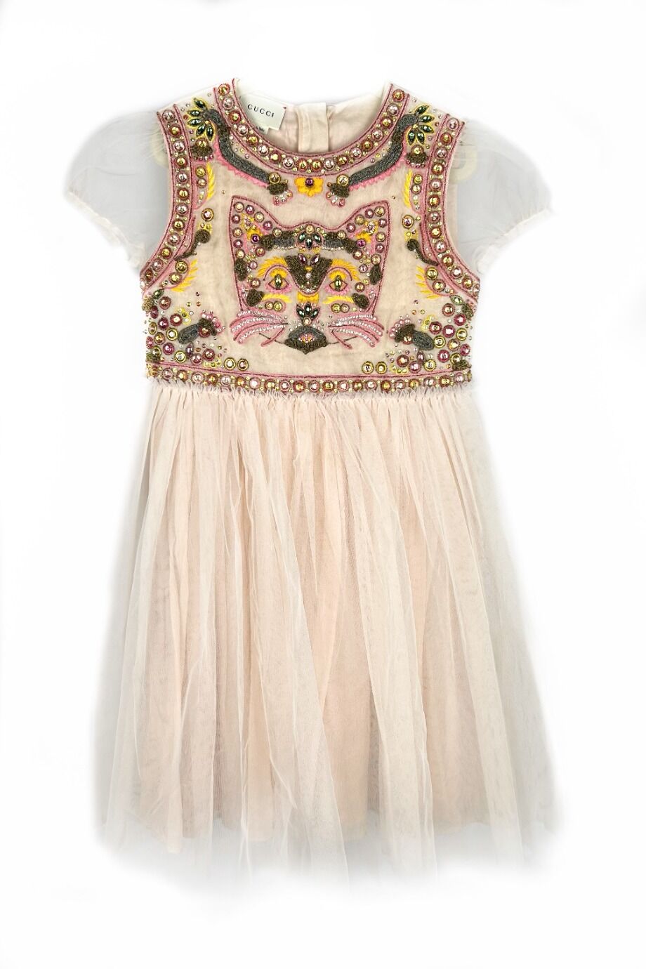 image 1 Детское платье нежно-розового цвета из фатина с вышивкой на груди