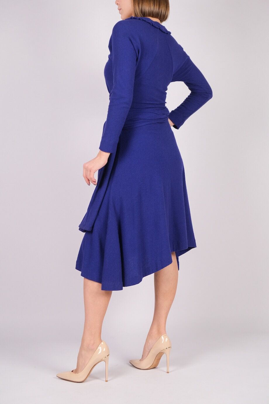 image 3 Шерстяное платье сине-фиолетового цвета