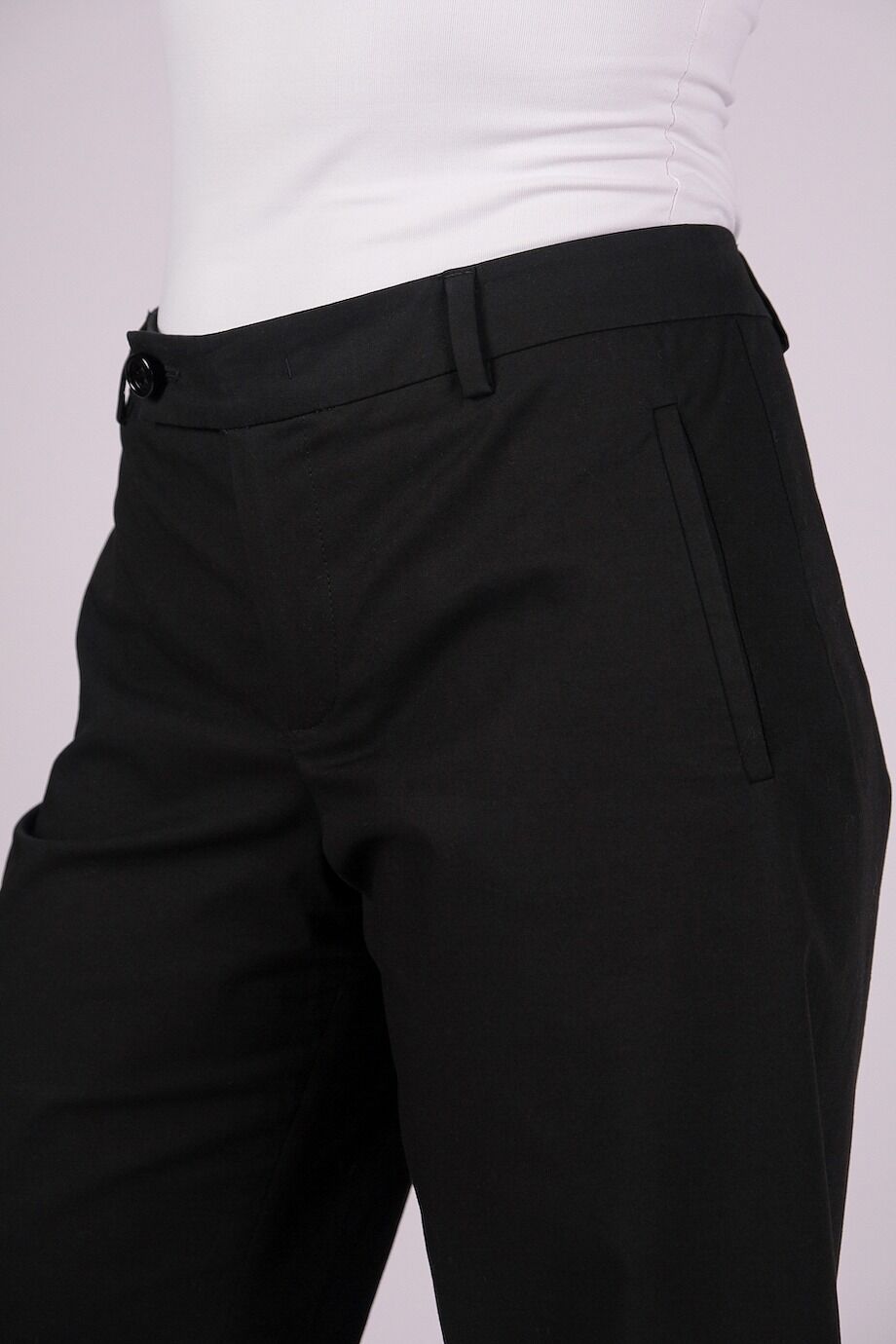 image 5 Укороченные брюки черного цвета широкого кроя