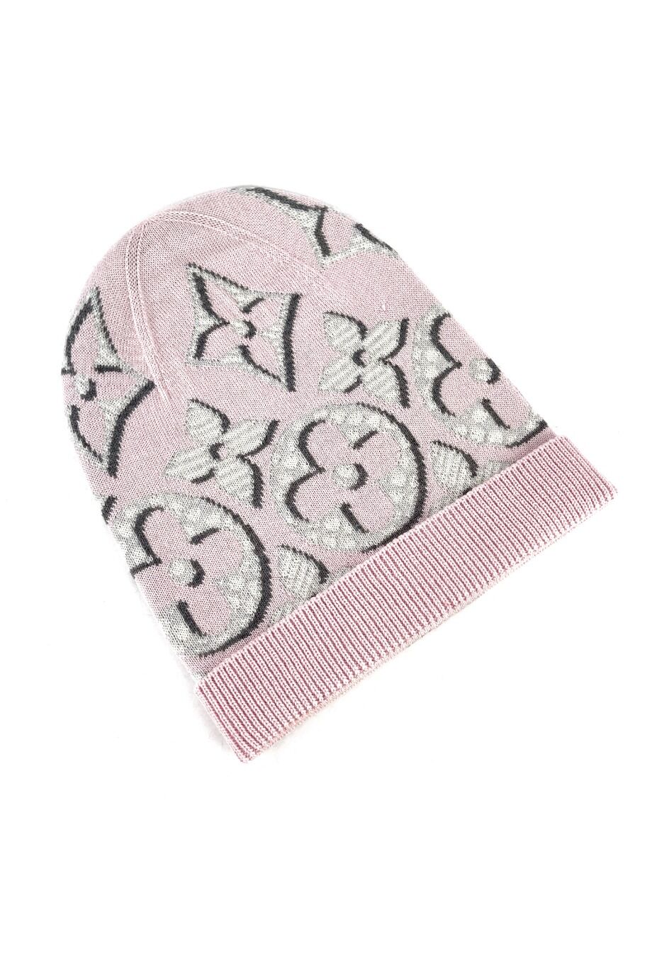 image 3 Шапка с шарфом розового цвета в крупную монограмму