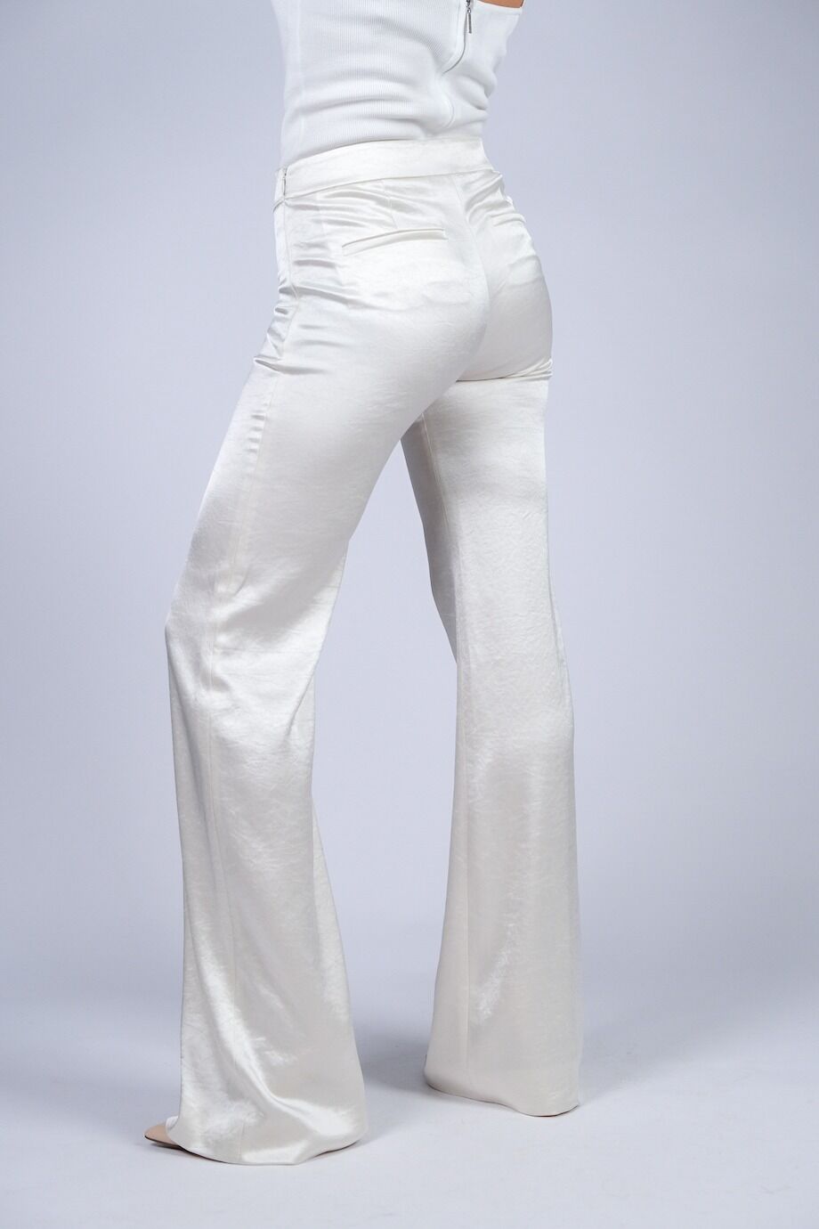 image 4 Сатиновые брюки молочного цвета