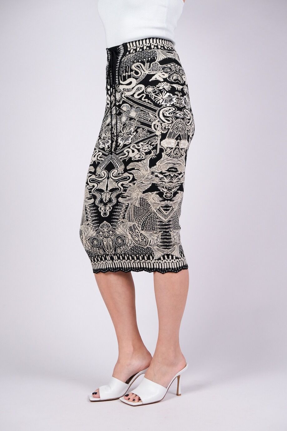 image 3 Трикотажная юбка на шнуровке с орнаментом