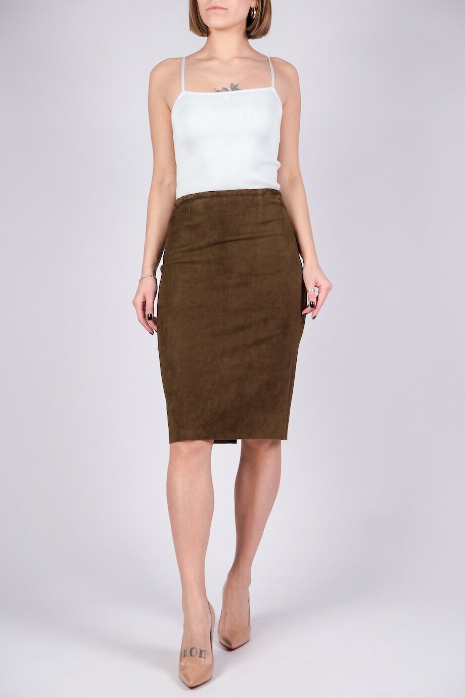 image 1 Замшевая юбка коричневого цвета